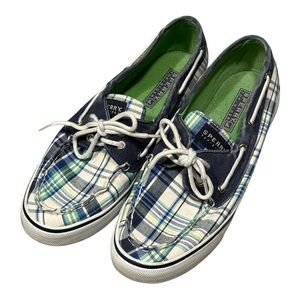 SPERRY'S Top Sider BLUE/GREEN Paid Boat Shoes Size 7.5